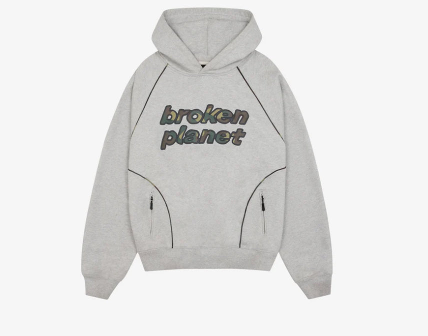 Broken Planet Performance Hoodie 'Grey Camo'